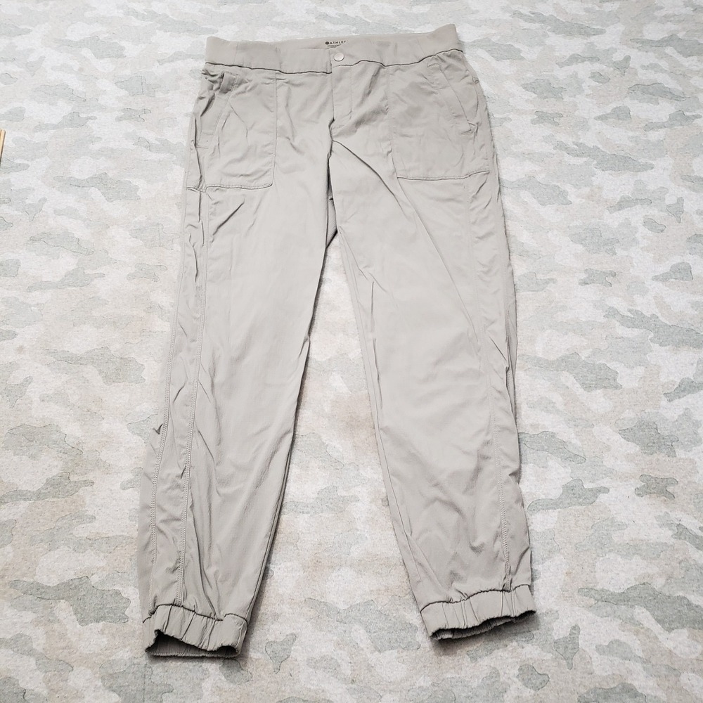Athleta Joggers Pants Womens 14 Gray Gym Running Fitness Activewear Pockets